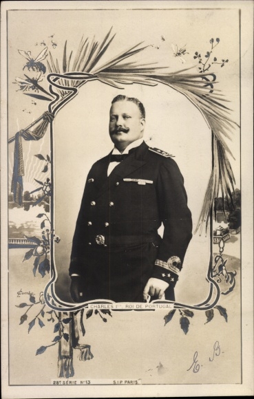 Passepartout PC Charles 1er, Roi de Portugal, King Charles I of Portugal, portrait, uniform