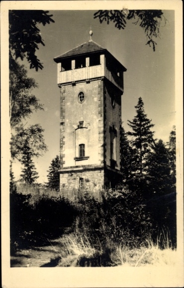 Ak Beiersdorf Oberlausitz, Bieleboh, uitkijktoren, bergherberg