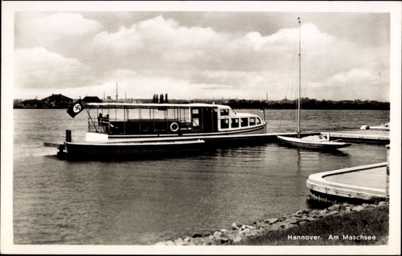 Ak Hannover in Niedersachsen, Maschsee, Motorboot