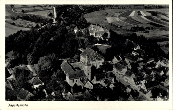 Postcard Jagsthausen Baden Württemberg, aerial photograph of the town