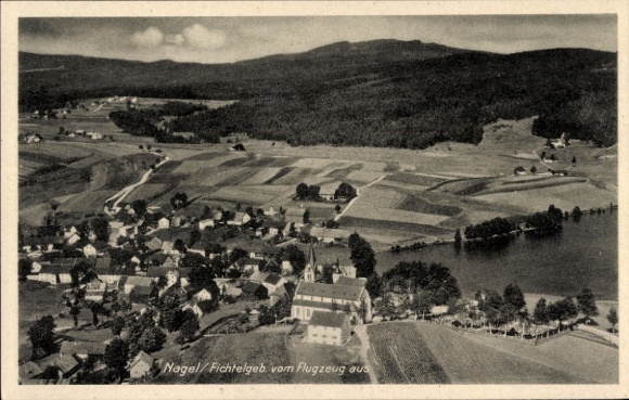 Postcard Nagel in the Fichtelgebirge Upper Franconia, aerial photograph