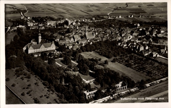 Postcard Weikersheim in Tauberfranken Württemberg, aerial photograph