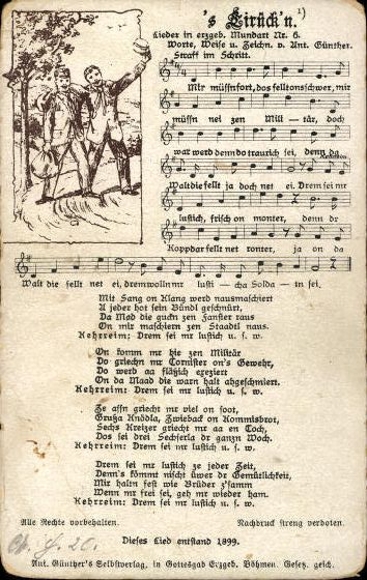 30 song cards, Anton Günther
