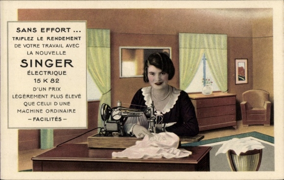 Reklama CPA, Singer Électrique 15 K 82