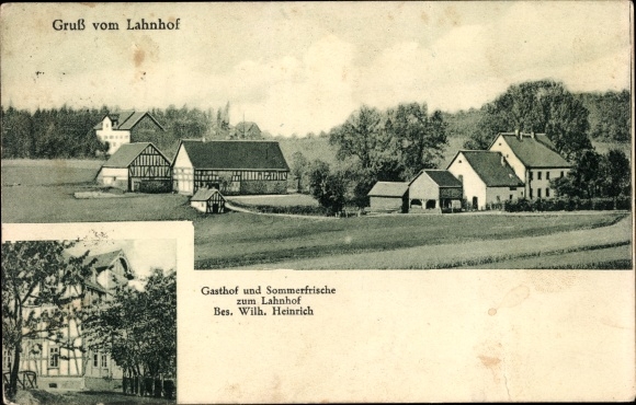 Ansichtkaart Lahnhof Nenkersdorf Netphen in het Siegerland, Gasthof zum Lahnhof