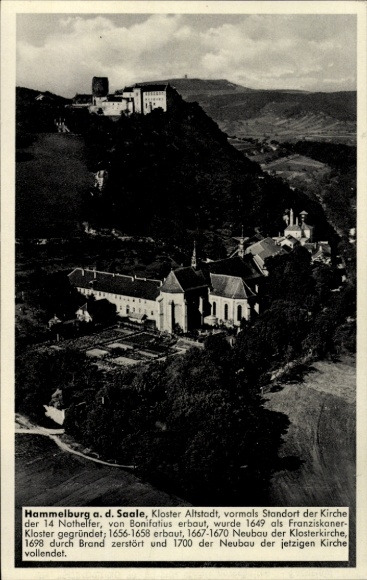 Hammelburg in Lower Franconia, Bavaria, monastery old town, aerial photograph