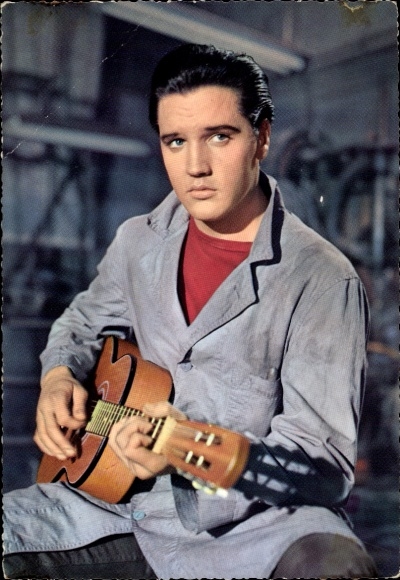KP aktor i piosenkarz Elvis Presley, portret, gitara