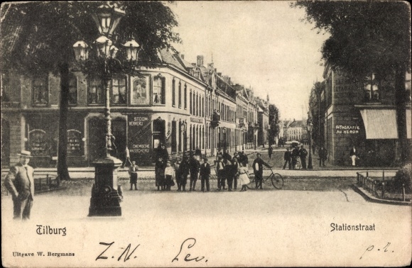 Ak Tilburg Noord-Brabant Nederland, Stationstraat