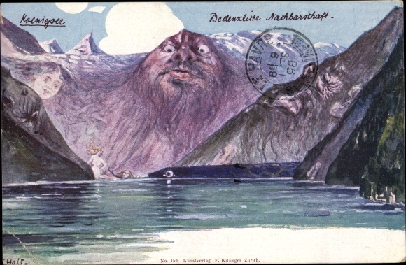Artist PC Schönau am Königssee Upper Bavaria, questionable neighborhood, mountain faces