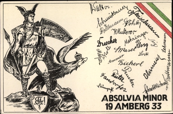 Studentika Ak Amberg in der Oberpfalz Bayern, Absolvia Minor 1933
