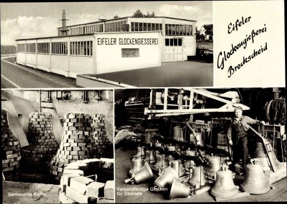 Ak Brockscheid in der Eifel, Eifeler Glockengießerei, Glockengießer, gemauerte Kerne