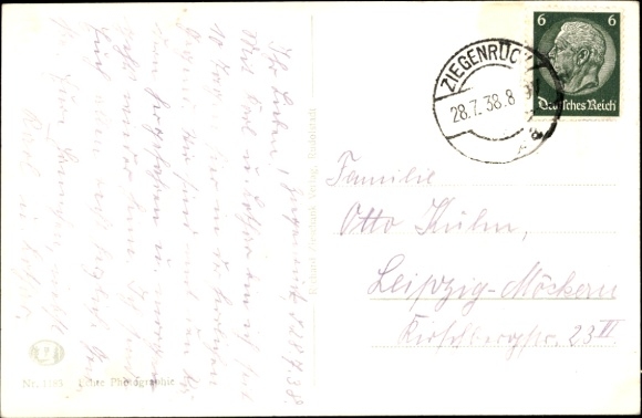 Postcard Ziegenrück on the Slate Mountains of Thuringia, Upper Saale Valley, view from the Schlossberg