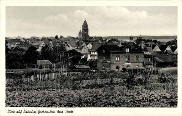 KP Grebenstein w Północnej Hesji, od strony torów dworca kolejowego, panorama