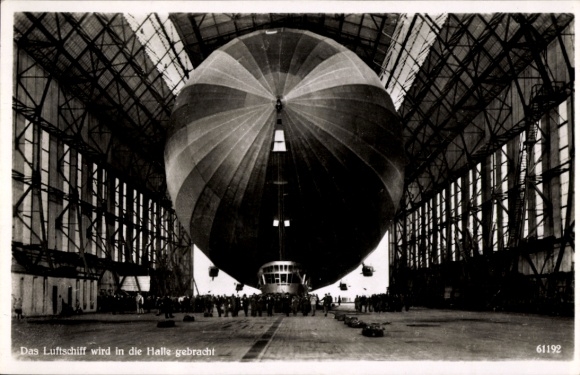 PC Friedrichshafen on Lake Constance, airship LZ 127 Graf Zeppelin, brought into the airship hall