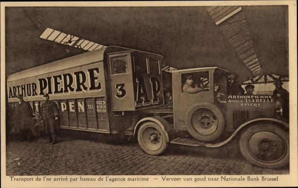CPA Anvers Anvers Flandre, Expedition 3 cadres sur wagon de 18 meters, Meubles Arthur Pierre