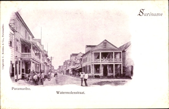 Postcard Paramaribo Suriname, Watermolenstraat