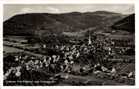 Ak Grießen im Klettgau Baden, Luftaufnahme