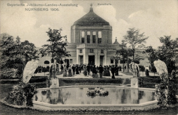 Artist Postcard Nuremberg in Middle Franconia, Bavarian Jubilee State Exhibition 1906, Kunsthalle