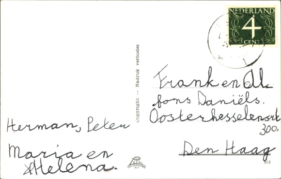 Postcard Sneek, lines with stormy wind, sailing