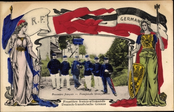 Passepartout Postcard German-French border