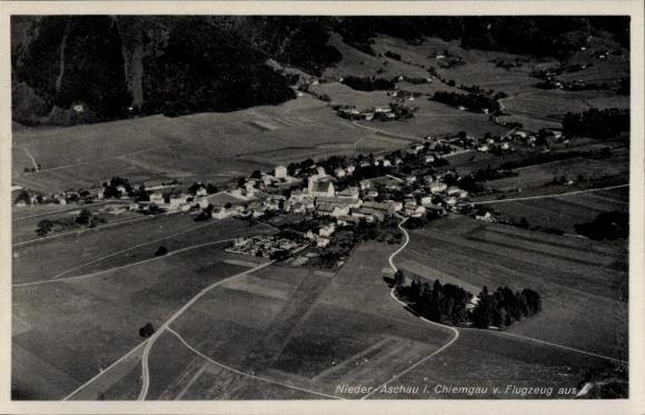 Postcard Niederaschau Aschau im Chiemgau Upper Bavaria, aerial photograph