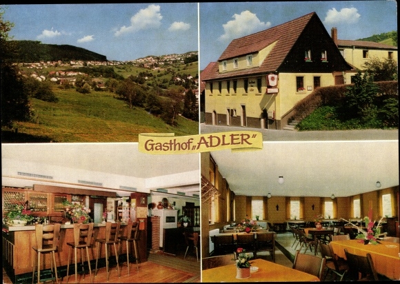 PC Wilhelmsfeld near Heidelberg, Gasthof Adler, outside and inside, town view