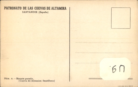 Postcard Santander Cantabria España, Cuevas de Altamira, Bisonte parado
