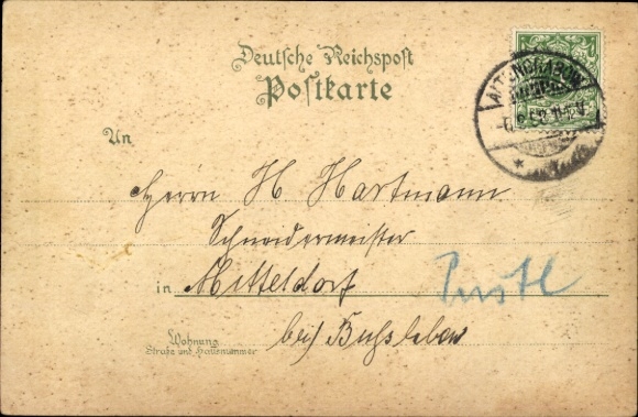 Chromo-Litho Loburg Möckern in Saxony Anhalt, military training area, command building, hussar, uhlan