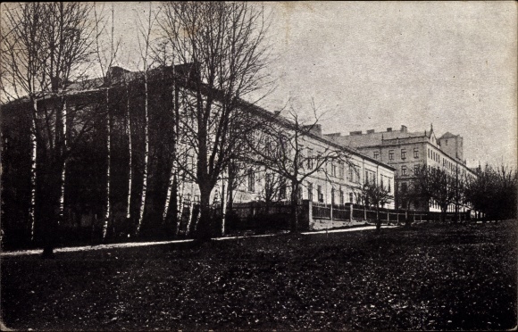 Postcard Turnov Turnau Reg. Reichenberg, barracks, street section