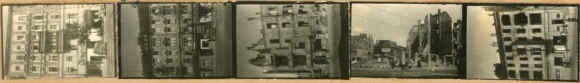 Contact print photos Berlin Schöneberg Friedenau, Rheinstraße, war damage, 5 photos approx. 4x2cm