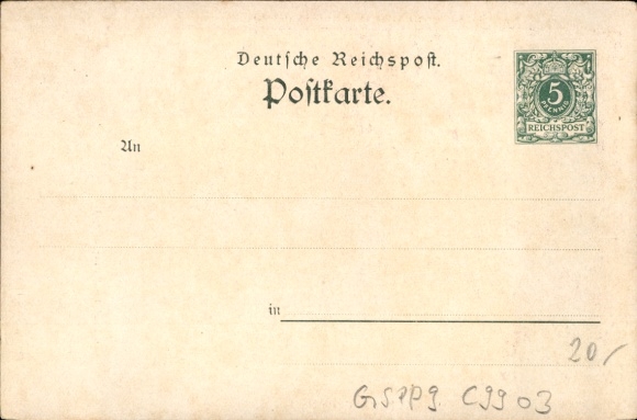 Postal stationery Postcard Doepler, Kassel in Hesse, 1st Singing Competition of German Men's Choirs 1899