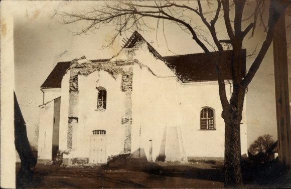 Foto Ak Ruppertsgrün Fraureuth im Vogtland Sachsen, zerstörte Kirche