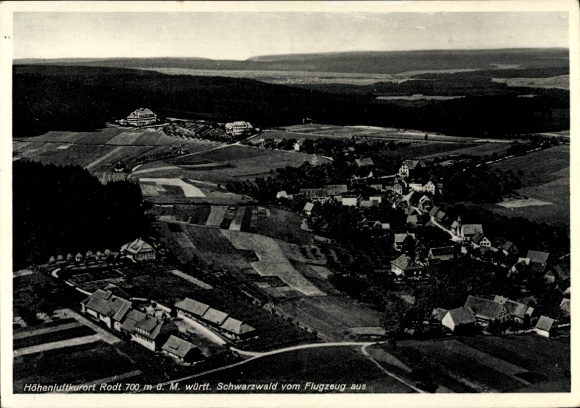 Ak Rodt Loßburg im Schwarzwald, Luftaufnahme von Rodt, Schwarzwald, Höhenluftkurort