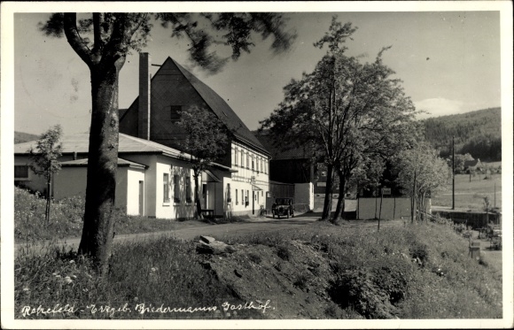 Photo Postcard Rehefeld fence house Altenberg in the Ore Mountains, Biedermanns inn