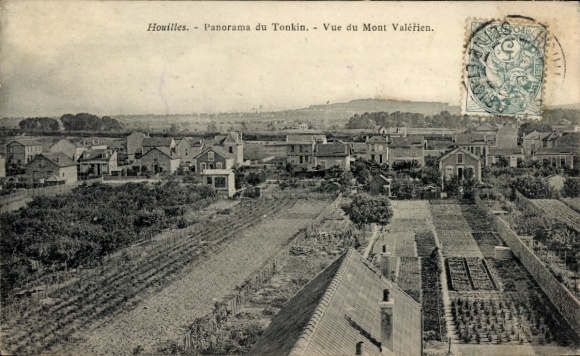 Ak Houilles-Yvelines, Panorama von Tonkin, Blick auf den Mont Valerien
