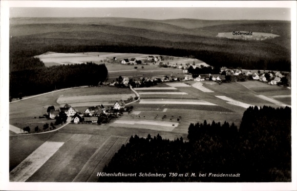 Postcard Schömberg (near Freudenstadt) Loßburg in the Black Forest, aerial photograph of Schömberg, Höhenluftkuro