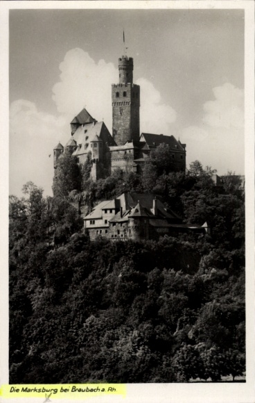 Postcard Braubach am Rhein, Marksburg