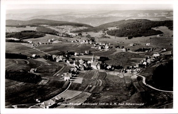 Postcard Schönwald in the Black Forest, aerial photograph