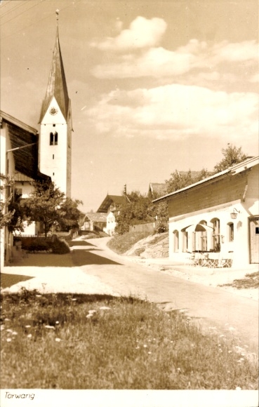 Postcard Törwang Samerberg in Upper Bavaria, partial view, church