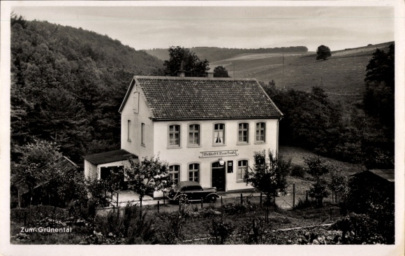 Postcard Schalksmühle in Sauerland, Gasthaus zum Grünental, owner Willi vom Brocke