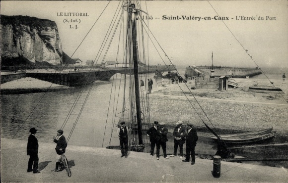 Ak Saint Valery en Caux Seine Maritime, Hafeneingang