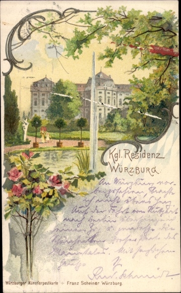 Chromo-Litho Würzburg am Main Lower Franconia, Royal. residence