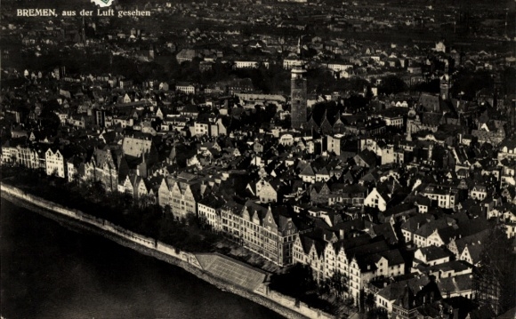 Postcard Hanseatic City of Bremen, aerial photo