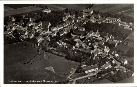 Postcard Laupheim in Upper Swabia, aerial photograph