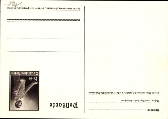 Postal stationery artist Postcard Klein, Only one can win and that is us, quote Adolf Hitler