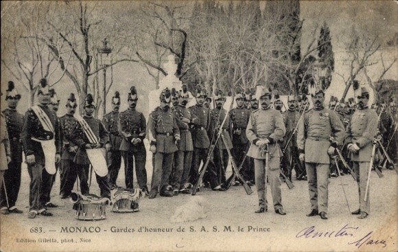 Postcard Monaco, Garde d´honneur de SAS le Prince, Guard of Honour