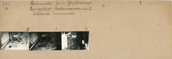 Kontaktabzug Fotos Berlin Tempelhof Lichtenrade, Dorfkirche, Baugerüst, 3 Fotos ca.4x2cm