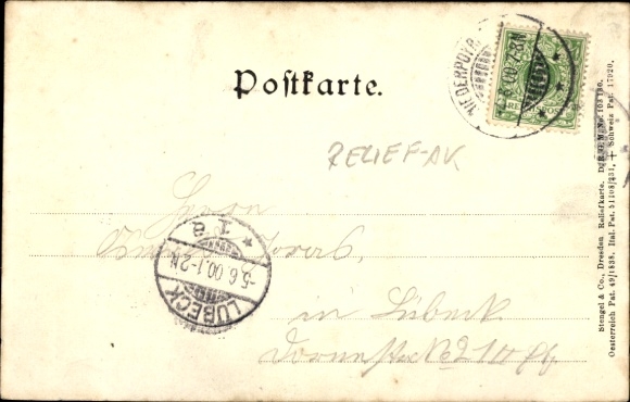 Relief Postcard Dresden Niederpoyritz, Staffelstein