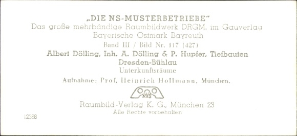 Stereo spatial image The NS model companies 1937-38 No. 427 III/117, Albert Dölling Civil Engineering Bühlau
