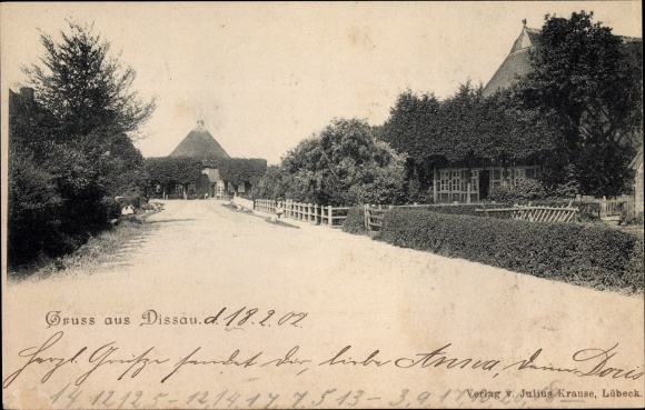 Ak Dissau Stockelsdorf in Ostholstein, Straßenpartie